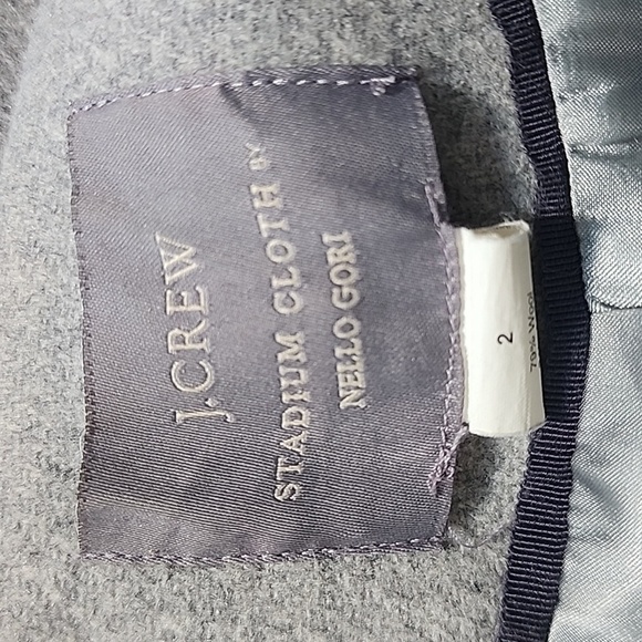 J. Crew Stadium Cloth Sasha Peacoat Gray Wool Blend Nello Gori 2 - Picture 4 of 4